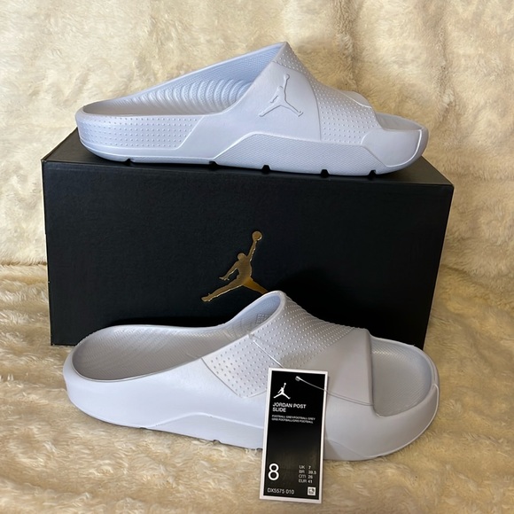 Jordan POST SLIDE White Sandals Contoured Comfort Slip-On NIB Size 8 main image 11